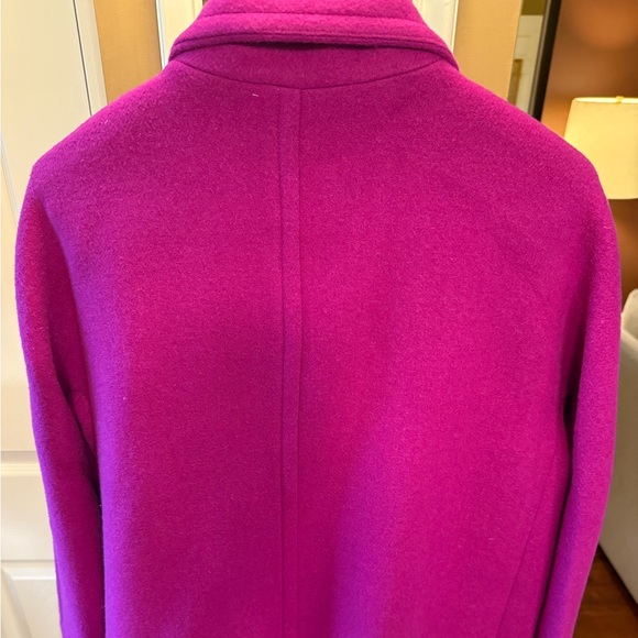 J. Crew Factory Women's Vibrant Pink Wool Coat - Picture 3 of 7